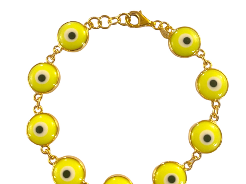 Pulseira Olho Grego Mini - Amarelo Flúor