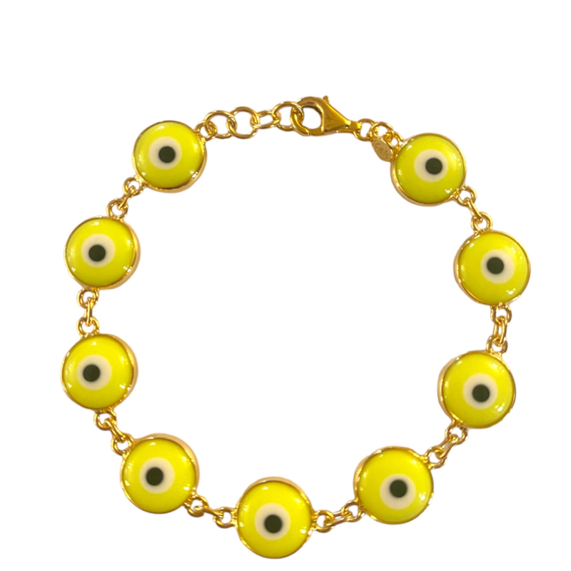 Pulseira Olho Grego Mini - Amarelo Flúor
