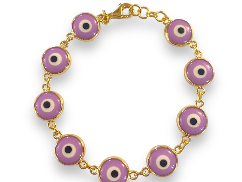 Pulseira Olho Grego Mini - Lilás Flúor