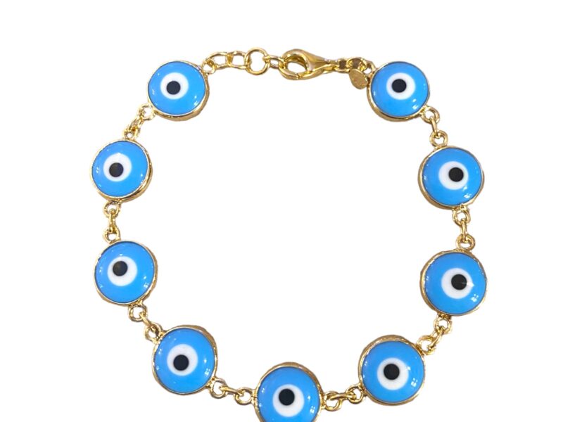 Pulseira Olho Grego Mini - Azul Flúor