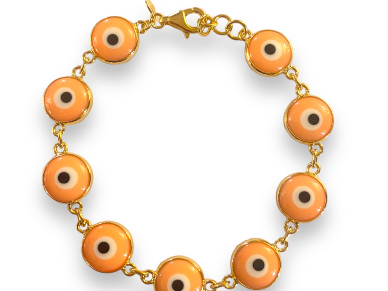 Pulseira Olho Grego Mini - Laranja Flúor
