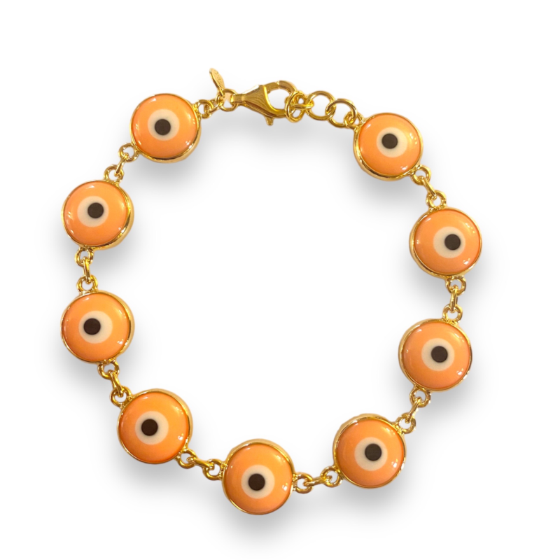 Pulseira Olho Grego Mini - Laranja Flúor