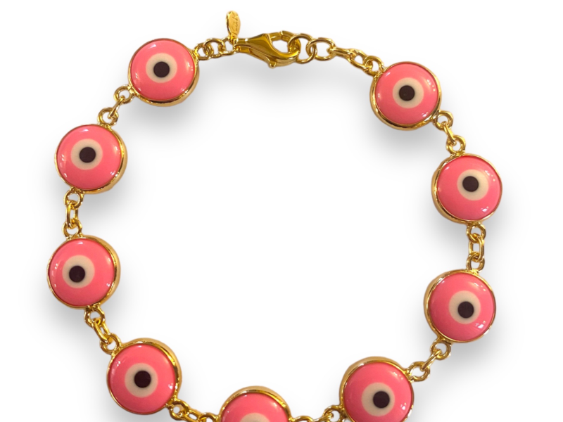 Pulseira Olho Grego Mini - Rosa Flúor