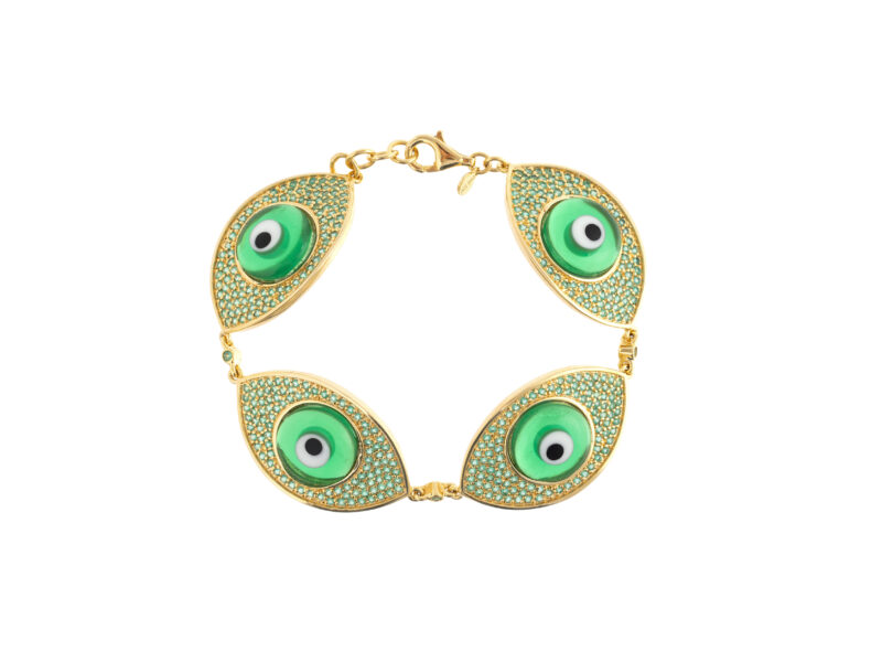 Pulseira Hórus 4 Faces Verde