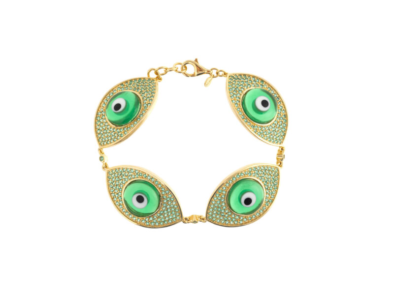 Pulseira Hórus 4 Faces Verde